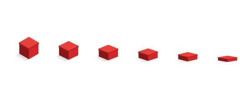 red box icon all size editable vector