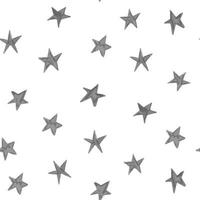 Hand drawn stars pattern. Vector seamless background with doodle stars.