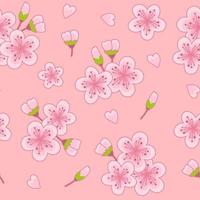 Spring Cherry Blossom Pattern Background vector