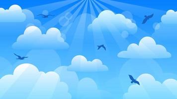 fondo de cielo azul y nubes vector