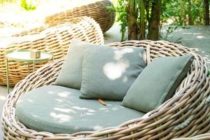 pillow on patio outdoor chair photo