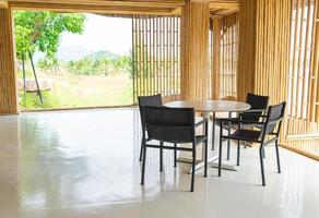 empty table and chair in restaurant photo