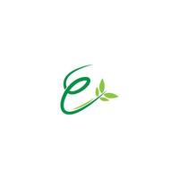 Vines template design, shrubs forming letter E vector