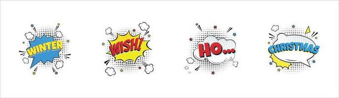 Comic speech bubbles set with different emotions vector eps 10