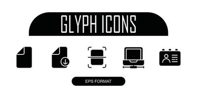 Glyph User Interface Icons vector