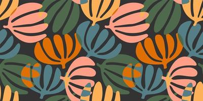 Simple seamless pattern with abstract leaves. Modern design for paper, cover, fabric, interior decor and other vector
