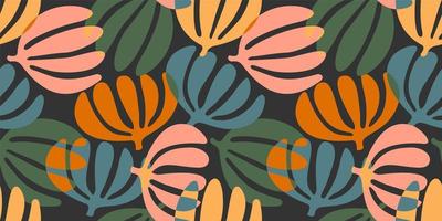 Simple seamless pattern with abstract leaves. Modern design for paper, cover, fabric, interior decor and other vector