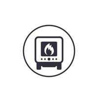 industrial oven icon on white vector