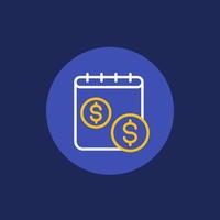 payment schedule line icon, vector