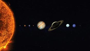 Solar system scale. Elements of this image furnished by NASA photo