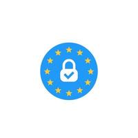 gdpr, icono de regulación general de protección de datos vector