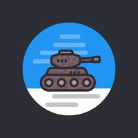 tanque de batalla, icono de estilo plano vectorial vector