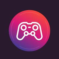 gamepad line icon, video gaming symbol, console games vector