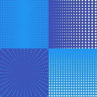 halftone backgrounds with dots in blue vector