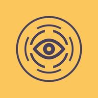 retina scan icon, biometric recognition system, eye scanner vector