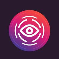 retina scan icon, biometric recognition vector