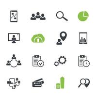 16 business, finance icons set isolated on white vector