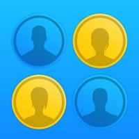 4 iconos de avatares para sitios web, ilustración vectorial