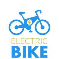icono de bicicleta eléctrica, elemento de logotipo de bicicleta eléctrica, transporte ecológico moderno vector