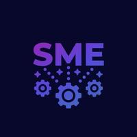 SME, small and medium enterprise, vector icon on dark