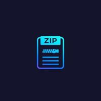 Zip archive file vector icon