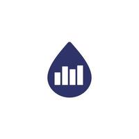 water level icon with graph and drop vector