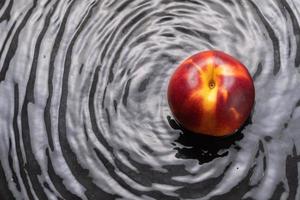 nectarine in the water with waves around it photo