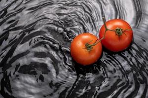 tomatoes falling into the water