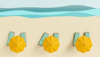 umbrellas and loungers on an artificial beach studio photo