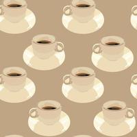 A cup of strong espresso coffee. Seamless winter pattern. For wrapping paper. Ideal for wallpaper, surface textures, textiles. vector