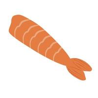 Shrimp tail vector stock illustration. Seafood. Crustacean baby. Isolated on a white background.