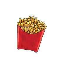 ilustración de papas fritas vector