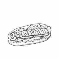 illustration of hot dog on white background vector