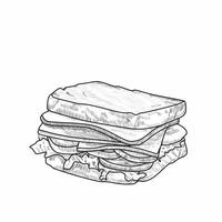 sandwich illustration on white background vector