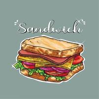 ilustración de sándwich vector
