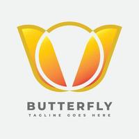 Butterfly - W Logo Template vector