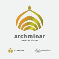Arch Minar - Islamic Logo Template vector