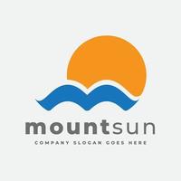 sol y montaña - m logo vector