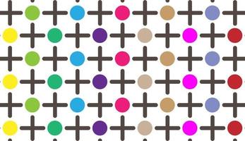 Classic polka dot ornament and plus. Seamless pattern repeating circle. Simple geometric shape motif background. Geo surface print vector