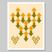 Abstract wall art. A bunch of arrows forming a heart. Suitable for home wall decoration. Vector illustration