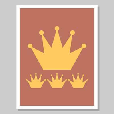 Abstract art image of crown for wall decoration. Suitable for workspace decoration. Vector illustration
