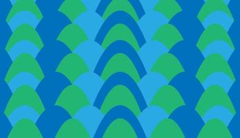 Seamless pattern with blue and green color wave ornament vector