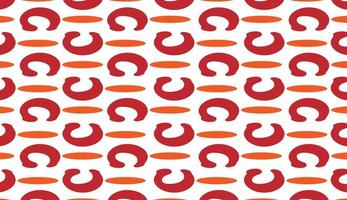 Seamless pattern with red and orange color ornaments on a white background vector