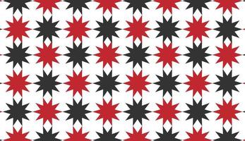 Seamless pattern with red and black stars isolated on white background. Can be used for posters, brochures, postcards, and other printing needs. Vector illustration