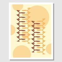 Abstract art. Geometric circles and curved ornaments. Suitable for living room wall decoration. Vector illustration