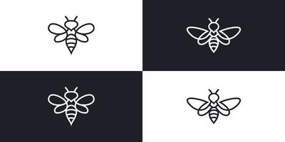 Bee vector line outline art icon illustration