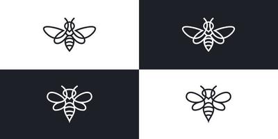 Bee vector line outline art icon illustration