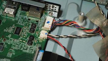 Circuit board repair. Electronic hardware modern technology. Motherboard digital personal computer chip. Tech science background. Integrated communication processor. Information engineering component. photo