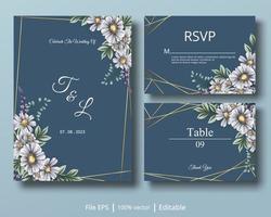 una hermosa tarjeta de invitación con una combinación de flores y colores suaves adecuada para complementar las necesidades de los diseños de invitaciones de boda vector