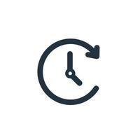 icono de reloj aislado en un fondo blanco. símbolo del tiempo para el diseño de su sitio web. ilustración vectorial vector